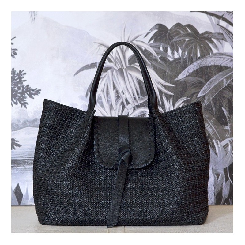 sac à main Julia cuir et raphia